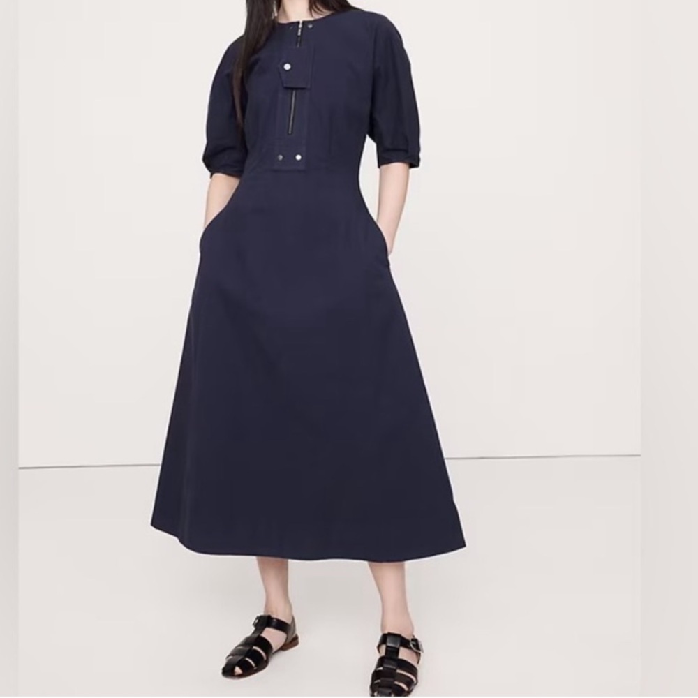 NWT! Banana Republic Stretch-Column Twill Utility Midi Dress - Multiple Sizes 🥁